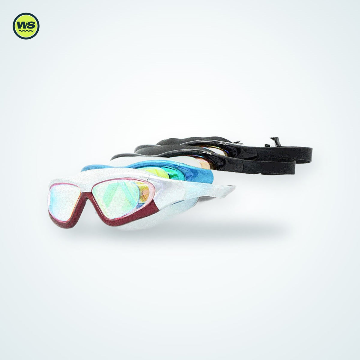 Wide-Frame Anti-Fog Swim Goggles — studio view 4