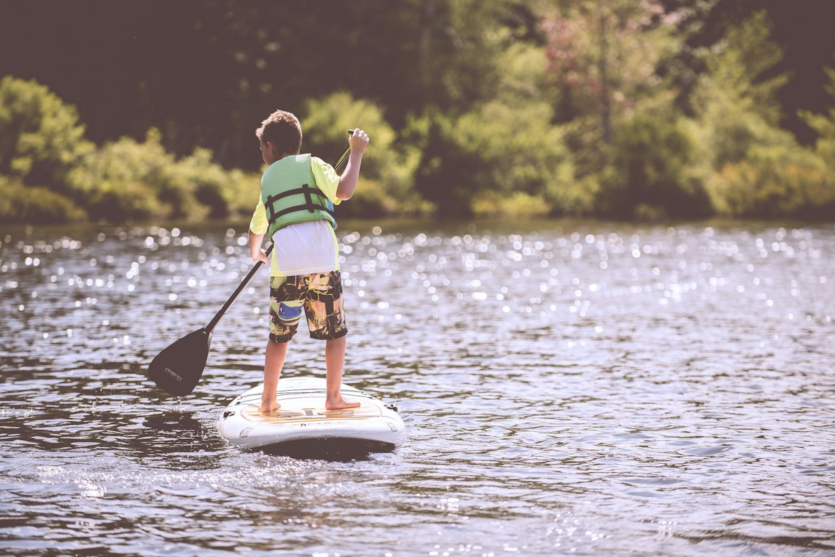 Paddleboarder on sheltered water