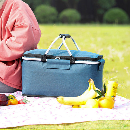 Folding Insulated Picnic Cooler Basket — detail 1