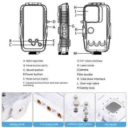 iPhone Dive Housing, 40 m Sealed Underwater Case — detail 6