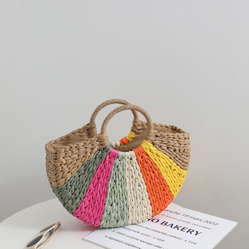 Rainbow Paper-Straw Beach Bag — detail 1