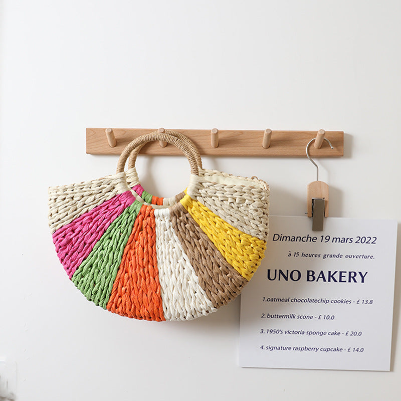 Rainbow Paper-Straw Beach Bag — detail 4