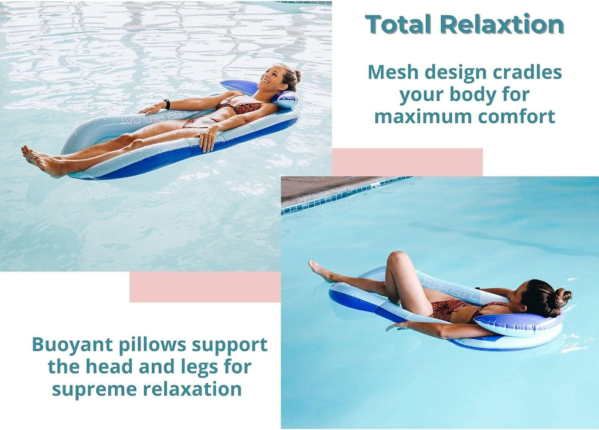 Inflatable Mesh Pool Lounger & Water Hammock — detail 3