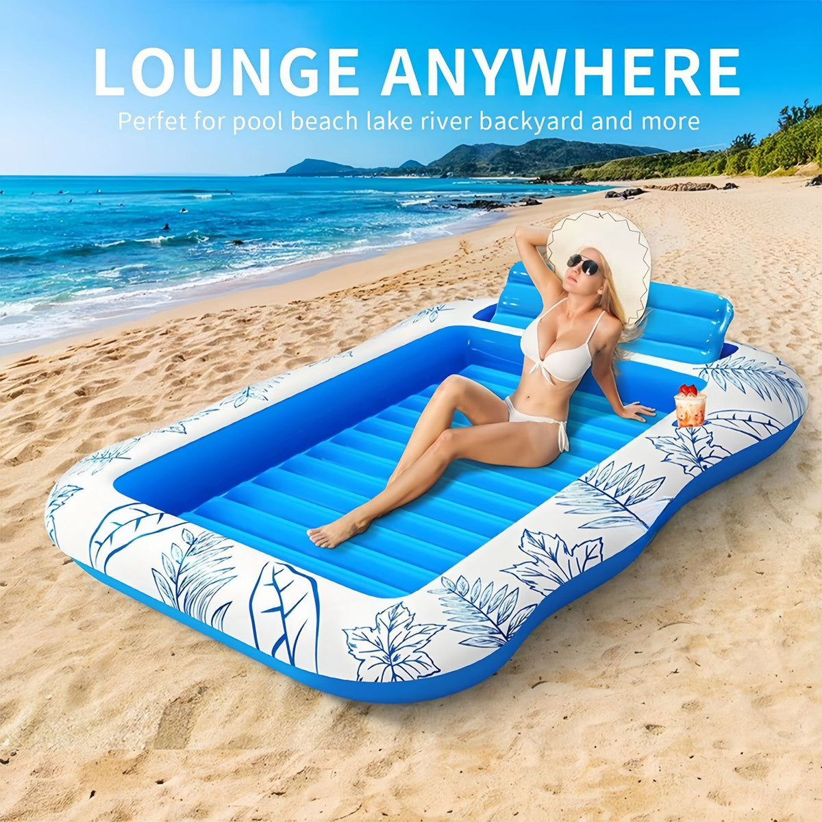 Inflatable Maple Leaf Float with Backrest — detail 1