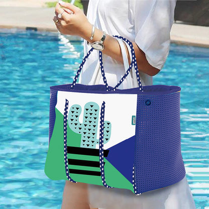 Coral Print Large Beach Tote — detail 1