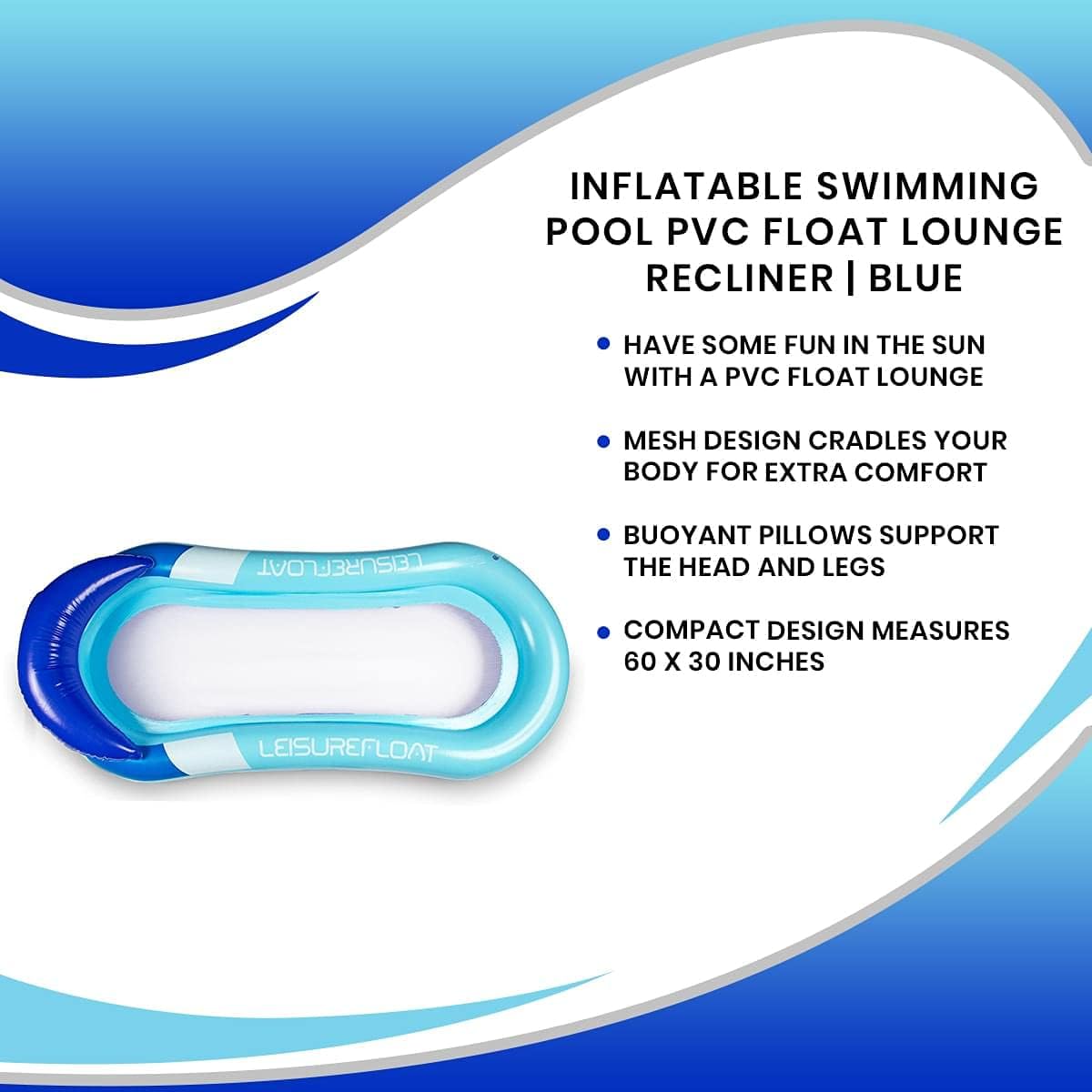 Inflatable Mesh Pool Lounger & Water Hammock — detail 5