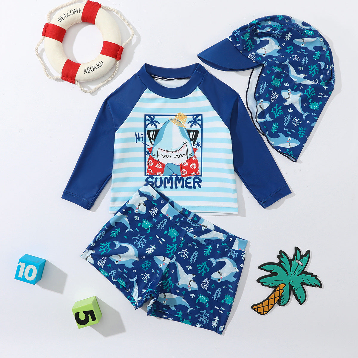 Toddler Boys' Long-Sleeve Two-Piece Swimsuit — detail 1