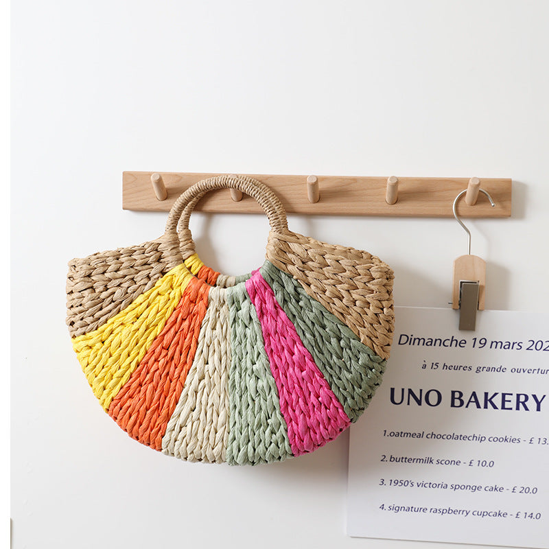 Rainbow Paper-Straw Beach Bag — detail 5