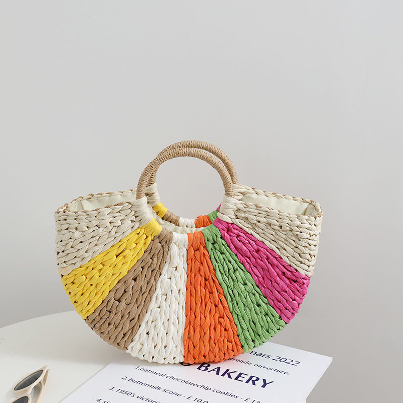Rainbow Paper-Straw Beach Bag — detail 2