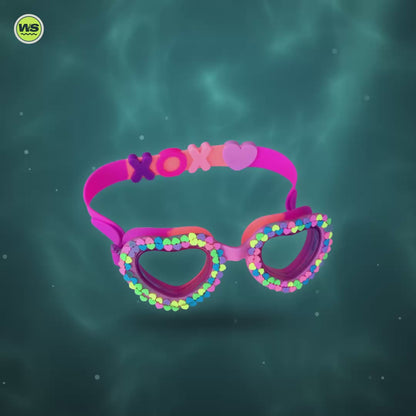 Kids' Anti-Fog Swim Goggles, Fun Prints — product video