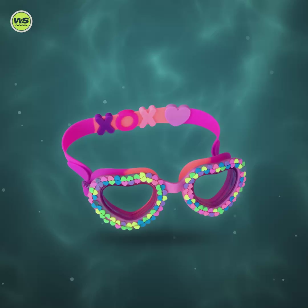 Kids' Anti-Fog Swim Goggles, Fun Prints — product video