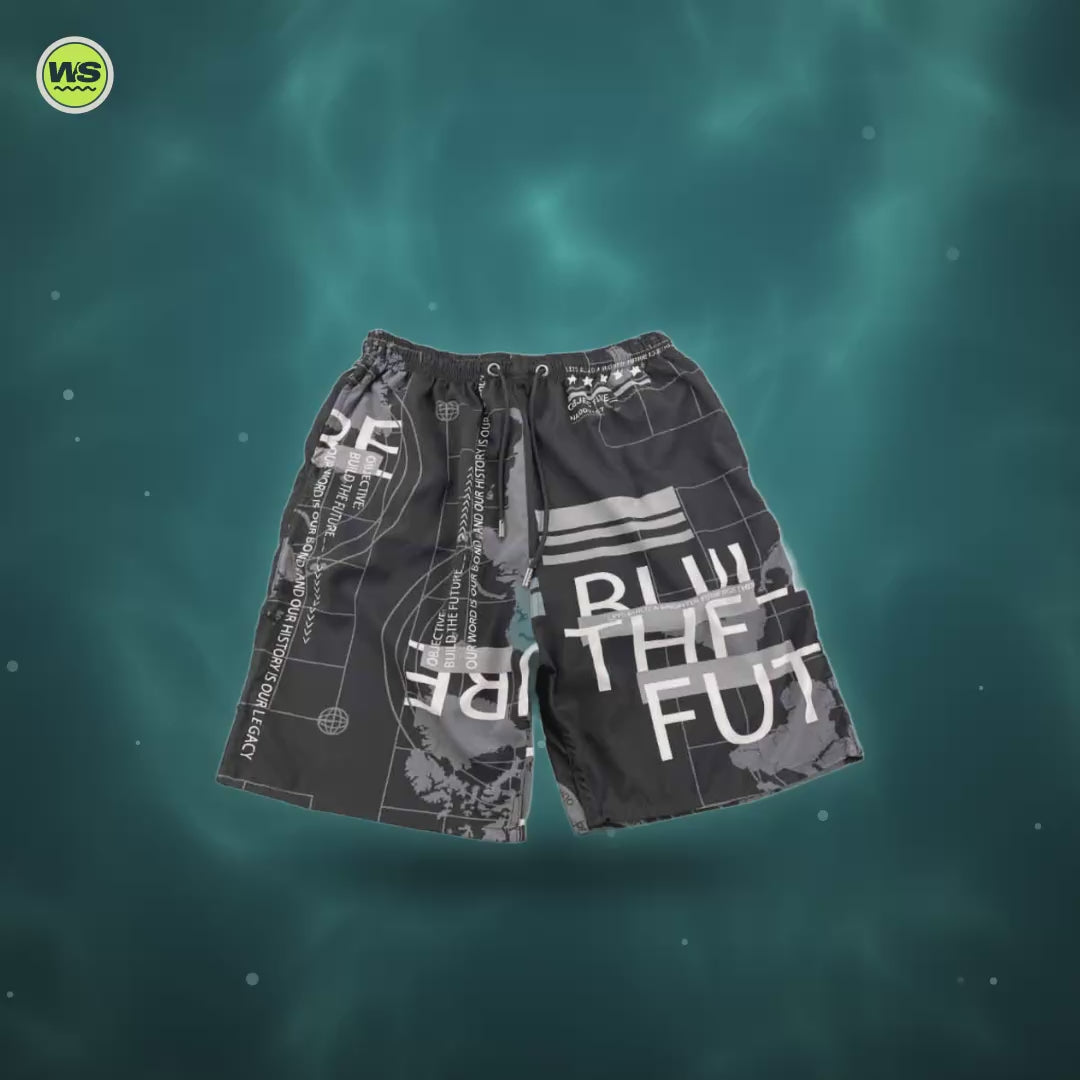 Printed Drawstring Beach Shorts — product video