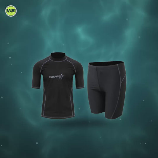Men's Short-Sleeve Quick-Dry Swim Suit — product video