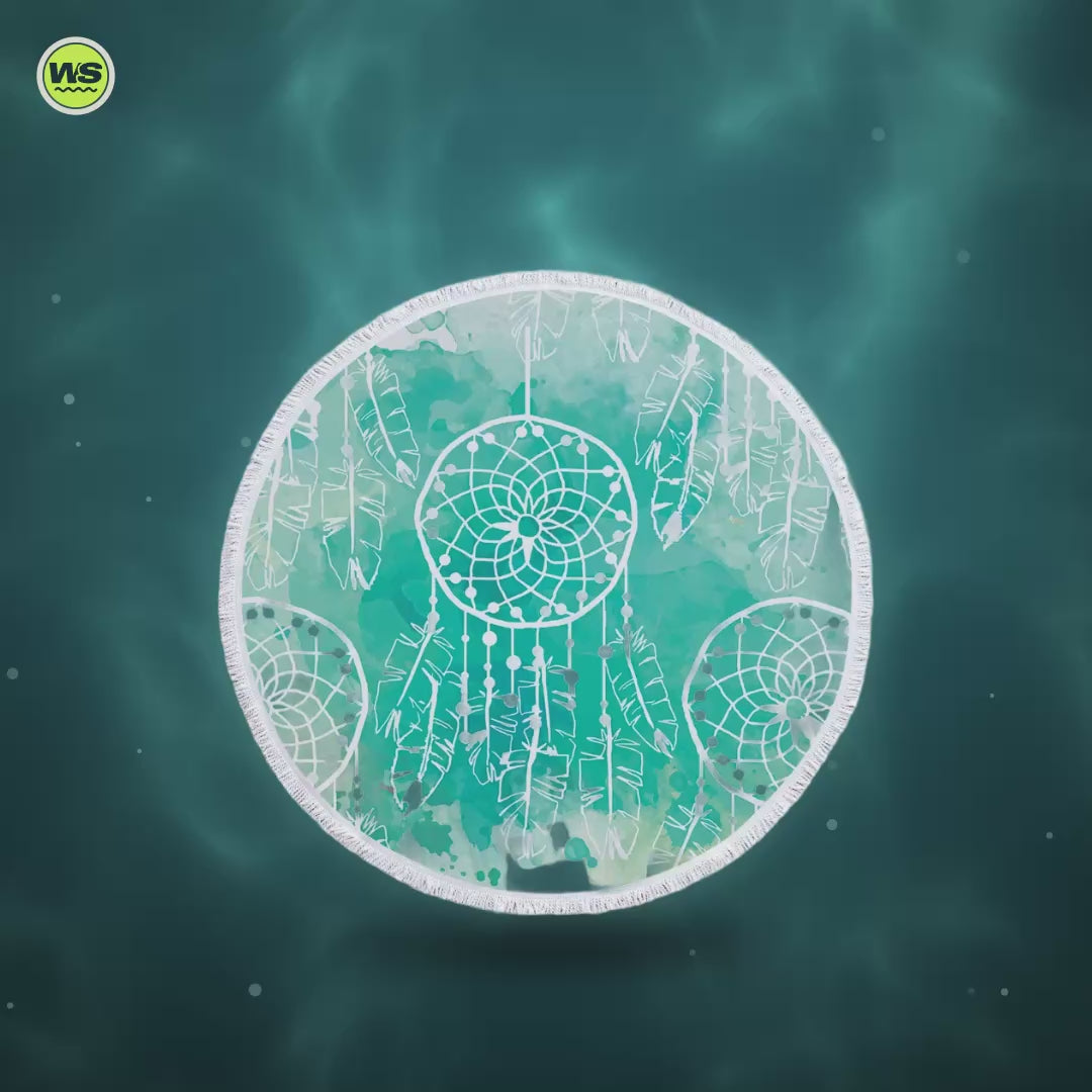 Round Microfiber Beach Towel — product video
