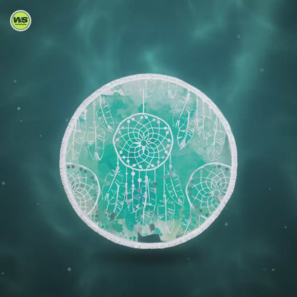 Round Microfiber Beach Towel — product video