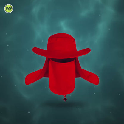 Wide-Brim Sun Hat with Neck Flap — product video