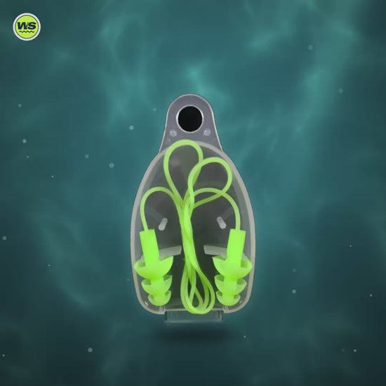 Silicone Swim Earplugs with Case — product video