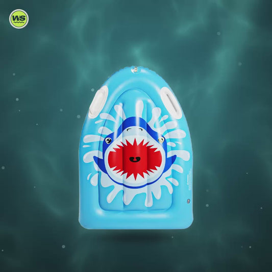 Kids' Inflatable Shark Kickboard — product video