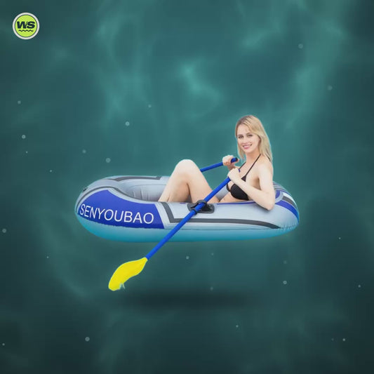 1-Person Inflatable Boat with Oars & Foot Pump — product video