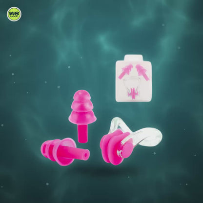 Silicone Earplugs & Nose Clip Set — product video