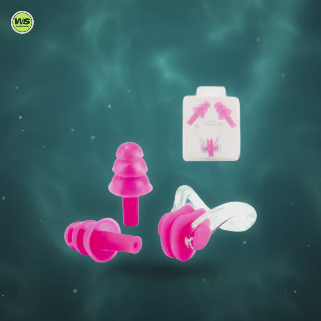 Silicone Earplugs & Nose Clip Set — product video