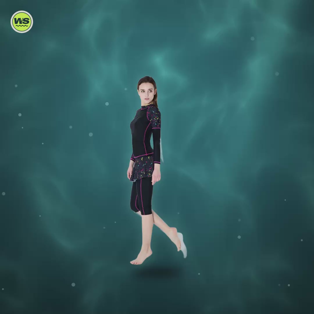 Women's Long-Sleeve Full-Length Swim Suit — product video