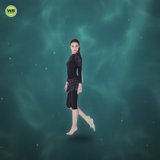 Women's Long-Sleeve Full-Length Swim Suit — product video