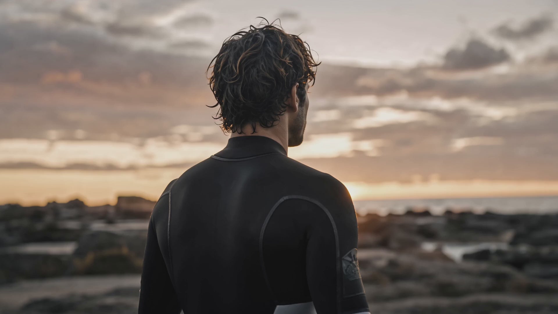 One-Piece Neoprene Surf Wetsuit — cinematic ad