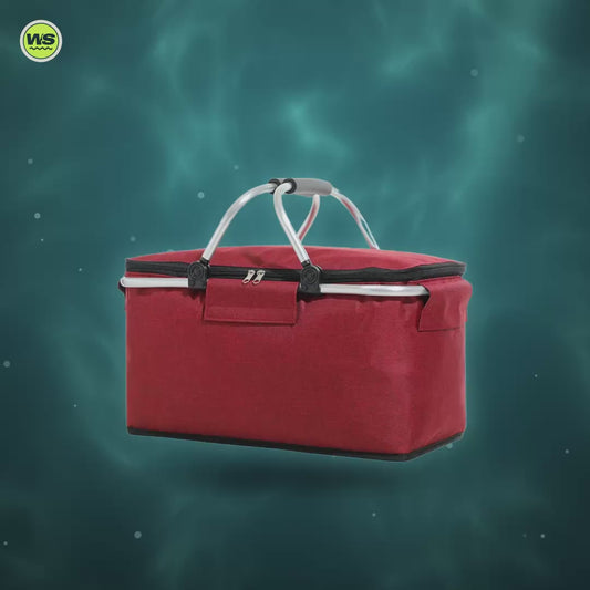 Folding Insulated Picnic Cooler Basket — product video