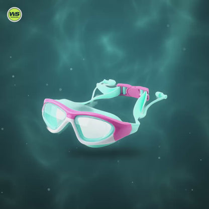 Kids' Anti-Fog Swim Goggles with Built-In Earplugs — product video