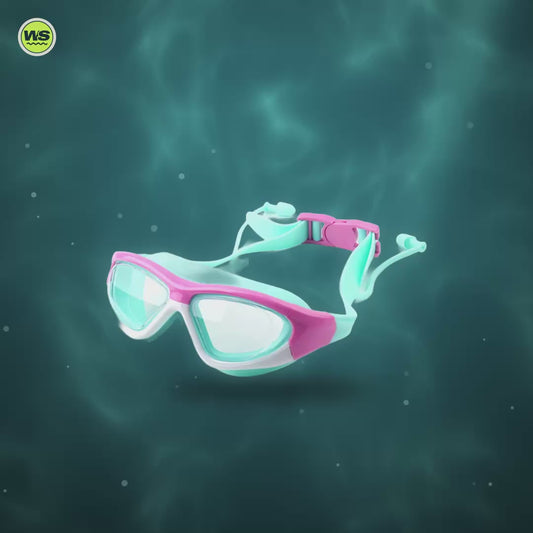Kids' Anti-Fog Swim Goggles with Built-In Earplugs — product video
