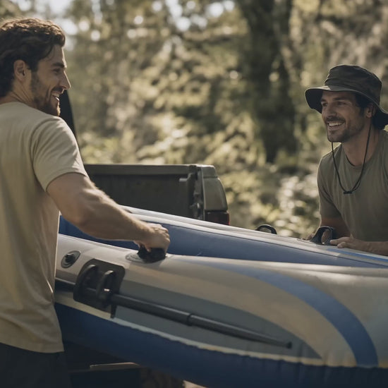 2-Person Inflatable Raft with Paddles — cinematic ad