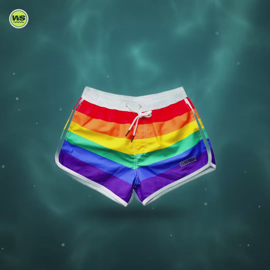 Men's Rainbow Stripe Swim Shorts — product video