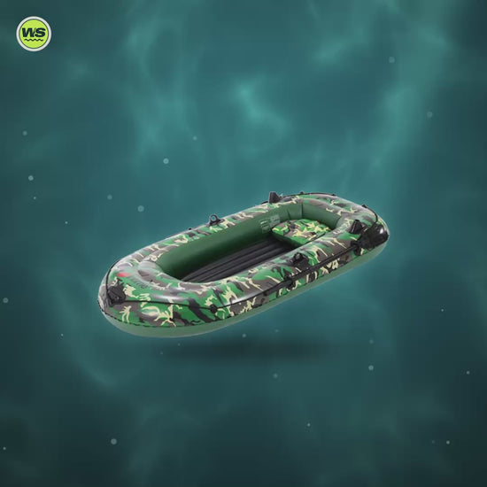 Camo Inflatable Fishing Boat (2–4 Person) — product video