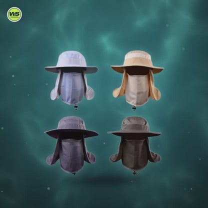 Quick-Dry Fishing Sun Hat with Face & Neck Flap — product video