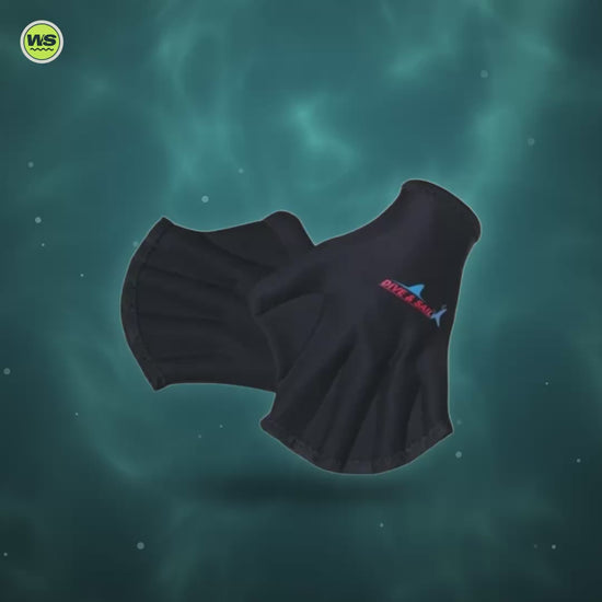 Webbed Neoprene Swim Training Gloves — product video