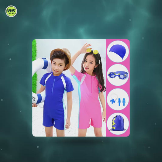 Kids' Long-Sleeve One-Piece Swimsuit — product video