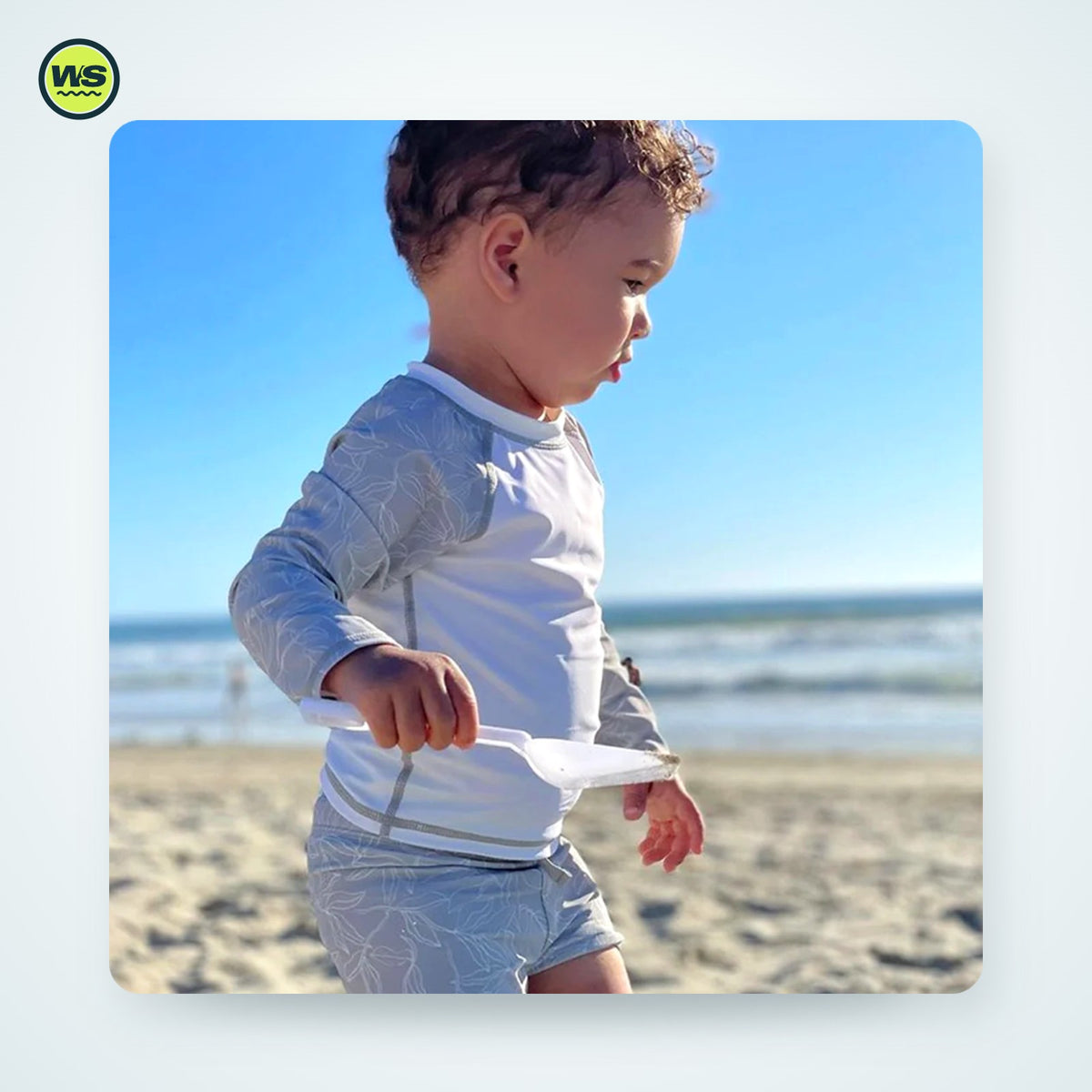 Kids' Long-Sleeve Sun Protection Swim Set (Top + Trunks) — studio view 3