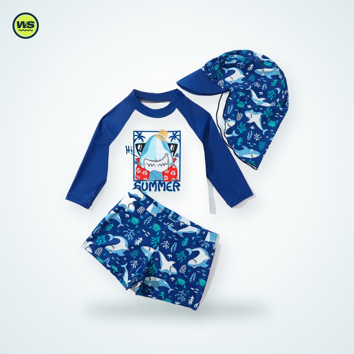 Toddler Boys' Long-Sleeve Two-Piece Swimsuit — studio view 1