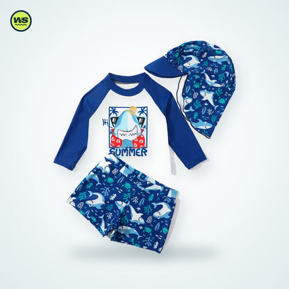 Toddler Boys' Long-Sleeve Two-Piece Swimsuit — studio view 1