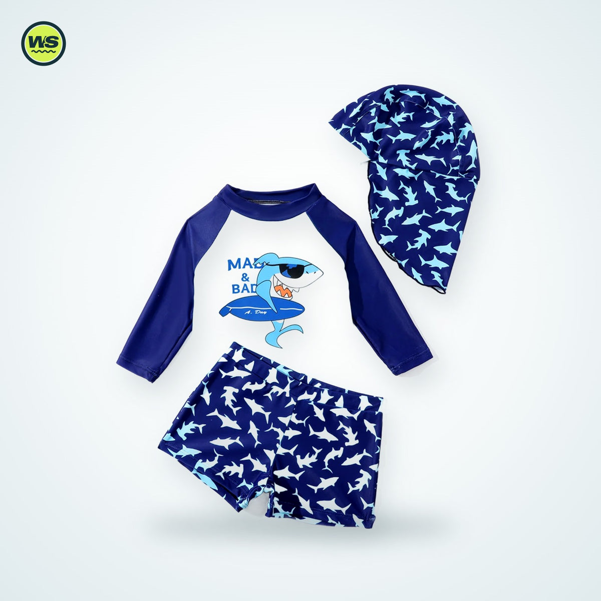 Toddler Boys' Long-Sleeve Two-Piece Swimsuit — studio view 3