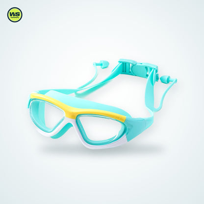 Kids' Anti-Fog Swim Goggles with Built-In Earplugs — studio view 6