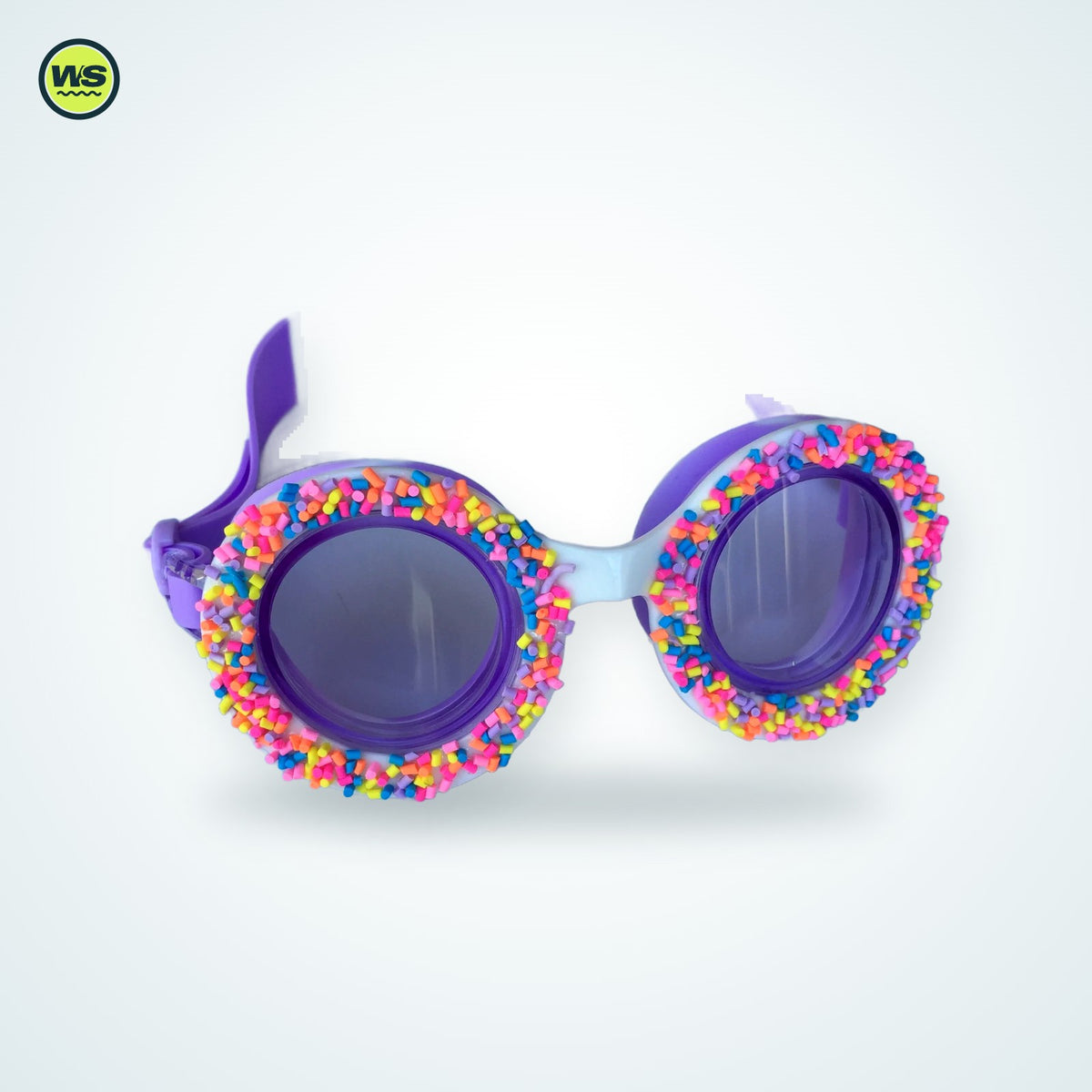 Kids' Anti-Fog Swim Goggles, Fun Prints — studio view 1