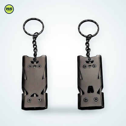Stainless Steel Multi-Tube Survival Whistle — studio view 2