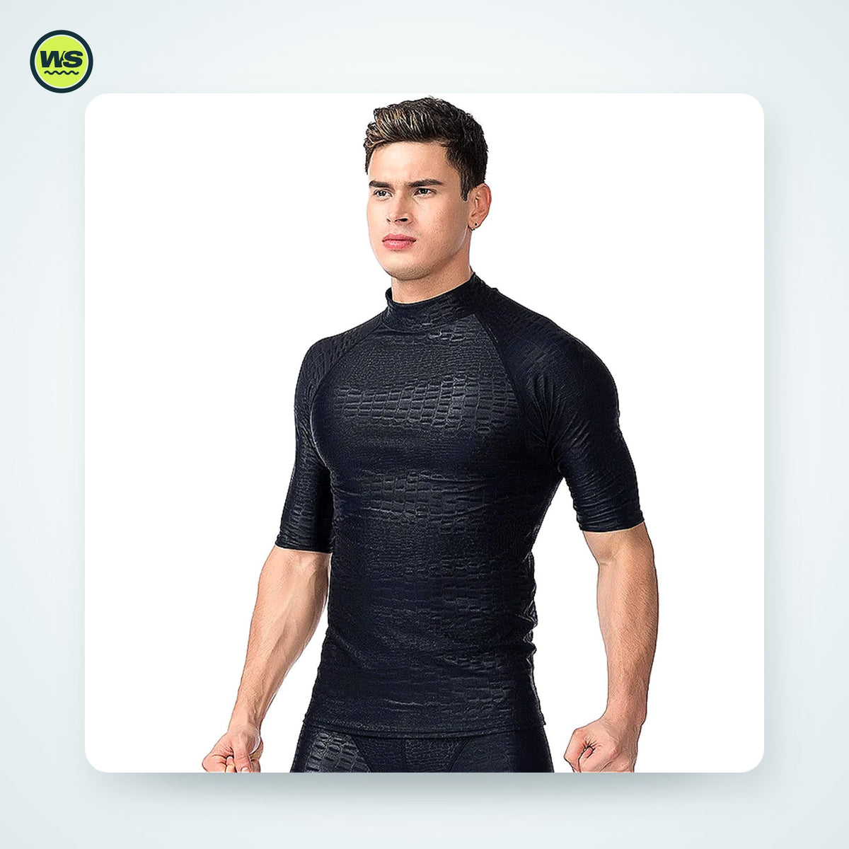 Men's Quick-Dry Rash Guard Top — studio view 2