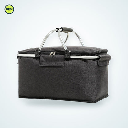 Folding Insulated Picnic Cooler Basket — studio view 4
