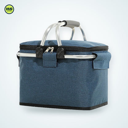 Folding Insulated Picnic Cooler Basket — studio view 6