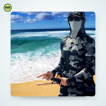 Hooded Long-Sleeve Fishing Shirt with Face Cover — studio view 2