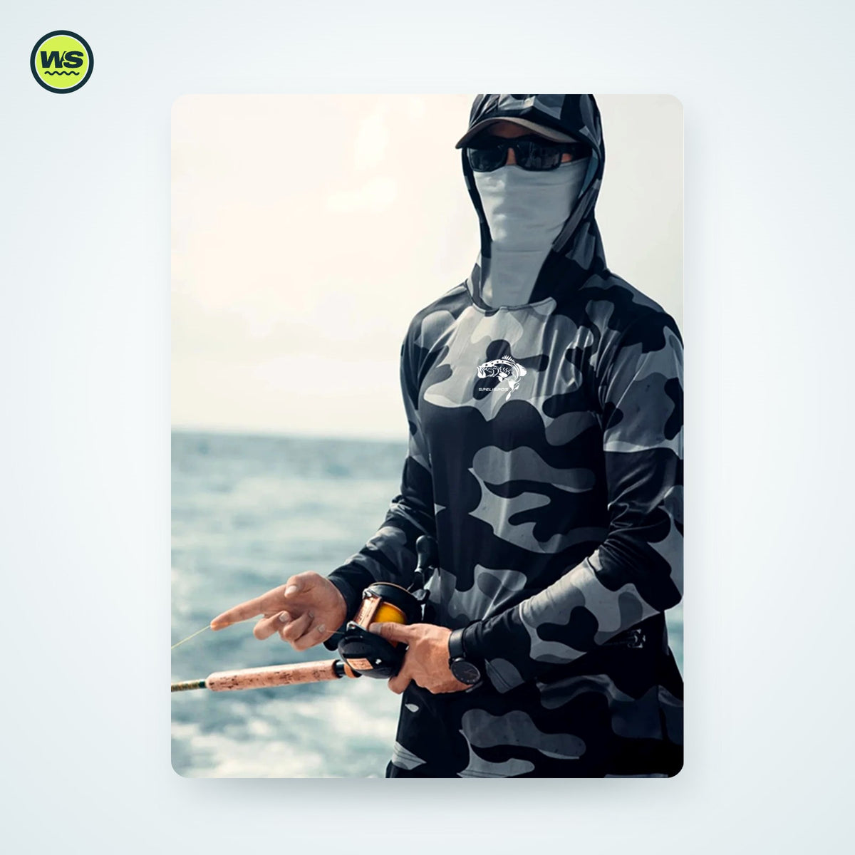 Hooded Long-Sleeve Fishing Shirt with Face Cover — studio view 3