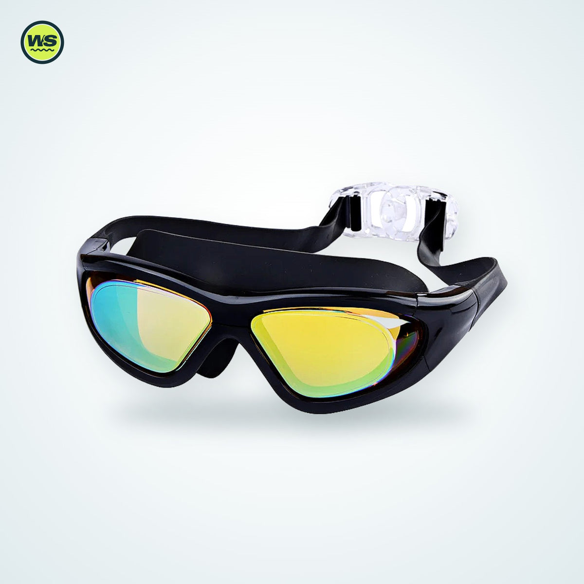 Wide-Frame Anti-Fog Swim Goggles — studio view 2